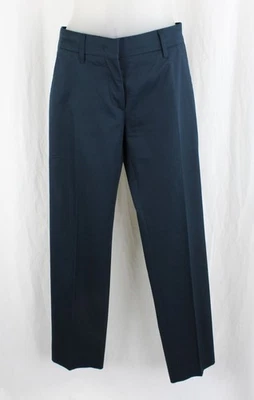 Prada Women's Navy Blue Cotton Blend Mid Rise Cropped Pants 42 US 8 - Image 1 of 4