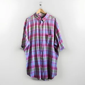Men's Polo Ralph Lauren Button Down Shirt Size 3XLT Big Pink Indian Madras - Picture 1 of 7