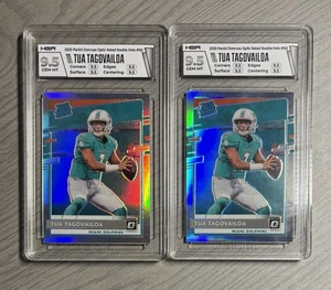 (2) Lot 2020 Optic TUA TAGOVAILOA Rated rookie card RC holo HGA 9.5 Gem Mint - Picture 1 of 2