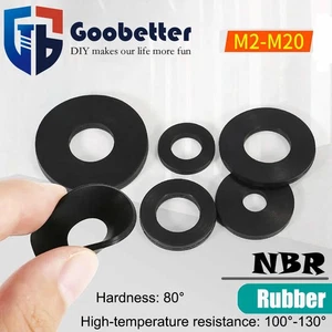 Nitrile Rubber Rubber Flat Round Ring Washer Seal Gaskets NBR Washers M2 To M20 - Picture 1 of 6