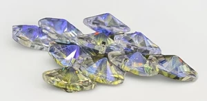 10 pezzi 8290 14 mm Swarovski blu AB Spectra 1 foro ottagoni cristallo sfaccettato - Foto 1 di 11