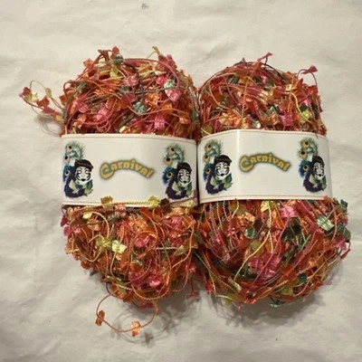 Vintage Carnaval Multicolor Hilo Poliéster 124 yardas Banderas Novedad 2 Bolas Foto 1 de 4