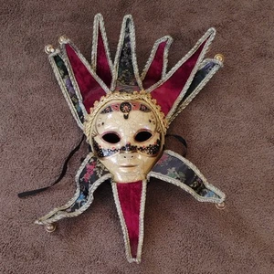 VINTAGE CARNIVAL MASK AUTHENTIC VENETIAN MASQUERADE HAND MADE IN ITALY - Picture 1 of 3