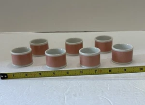 Fitz and Floyd Rondelet napkin rings Peach Set Of 7 - Picture 1 of 3