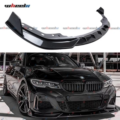 Carbon Fiber Style M Front Bumper Lip For 2019-22 Bmw G20 3 SERIES 330I M340I Foto 1 de 4