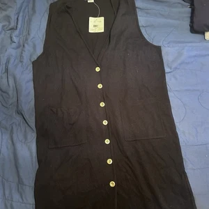 Vestido negro vintage para mujer 3XL botones dorados nuevo con etiquetas nuevo Theo Miles años 90’s Y2K - Imagen 1 de 7