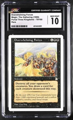 OVERWHELMING FORCES Gem Mint 10 English Portal P3K Rare CGC Graded MTG - Image 1 of 2
