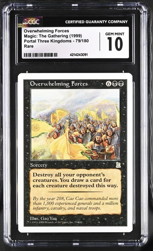 OVERWHELMING FORCES Gem Mint 10 English Portal P3K Rare CGC Graded MTG - Image 1 of 2