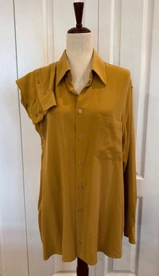 Bugatchi Uomo Size L Men's Silk Shirt, Long Sleeve, Button Up, Wrinkle Resistant - Image 1 of 4