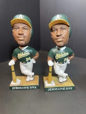 Jermaine Dye Bobblehead Lot Of 2 SGA 2002 Oakland Athletics MLB ( One Is Chipped - Image 1 of 4