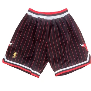 Pantalones Cortos Chicago Bulls Mitchell Ness Rayas NBA Madera Dura Clásicos Swingman Medianos - Imagen 1 de 6