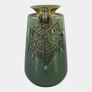 Ephraim Faience 2018 Hand Made Pottery Experimental Spider Web Ceramic Vase - Picture 1 of 6