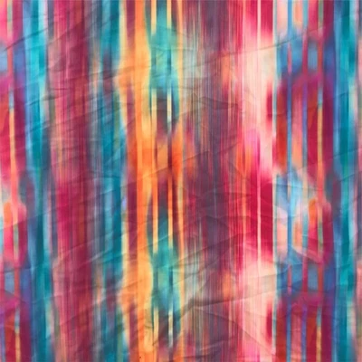 Polyester Fabric Spandex Material, Colorful Striped Design - 18 X 58 inches - Image 1 of 4