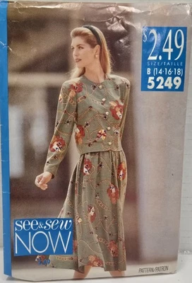 Butterick See & Sew Now Pattern 5249 Top & Skirt Size B 14*16*18 Pre Cut - Image 1 of 4