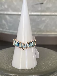 Bomb Party RBP6450 “LET IT BE KNOWN” Gradient of Aquamarine CZ Ring Size 9 NWT - Picture 1 of 14