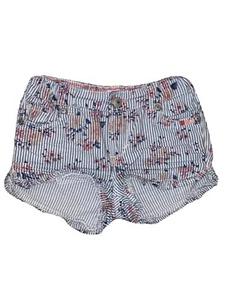 Toddler Girls Levis White W/ Blue Stripes Floral Jean Shorts Size 4 - Picture 1 of 5