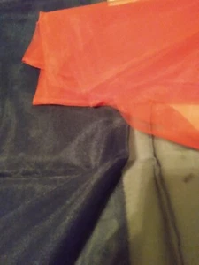 2 PCS TRIANGULAR 45 X 40 INCH RED & BLACK POLY ORGANZA FABRIC #5 & 6 - Picture 1 of 4