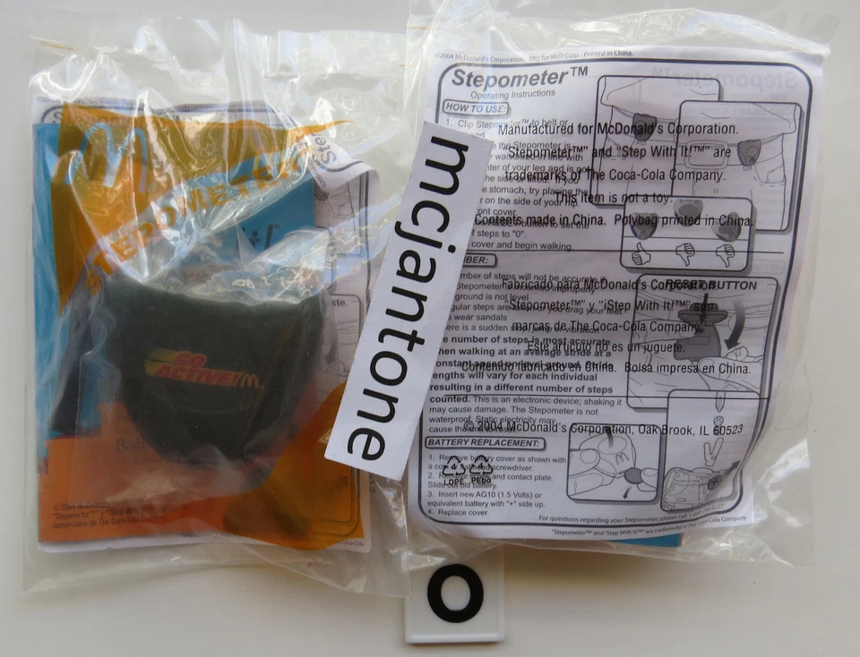 McDonald's 2004 Adult Meal GO ACTIVE STEPOMETER CONTADOR DE PASOS Elige COLOR Foto 1 de 3