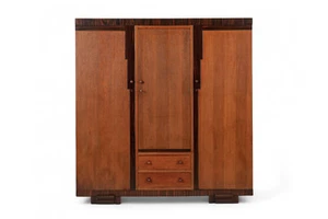 Antique German Art Deco Armoire Wardrobe Cabinet 1930s - Picture 1 of 13