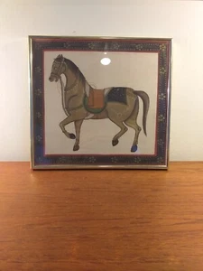 VINTAGE HORSE PRINT FAMED, 35CMS X 37.5CMS, GOLD METAL FRAME (C) - Picture 1 of 22