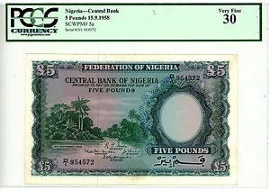 Nigeria ... P-5a ... 5 Pounds ... 15.9.1958 ... *VF* ... PCGS 30 - Picture 1 of 2
