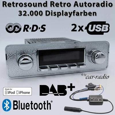 Retrosound Motor-6 DAB+ Komplettset Silver Oldtimer Retro Autoradio Bluetooth - Bild 1 von 4