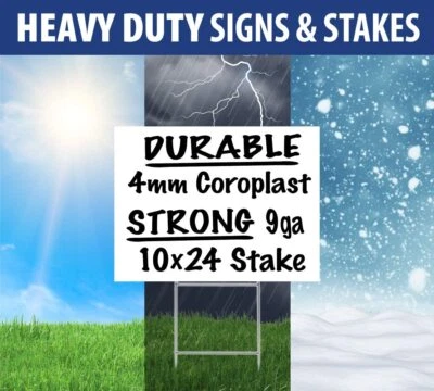 18x24 Durable Blank Yard Sign Kit (3,5,10, 50, or 100) with 24" Stakes - Image 1 of 4