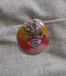 Vintage Crystal Pendant Only with CUBA flag - Picture 1 of 4