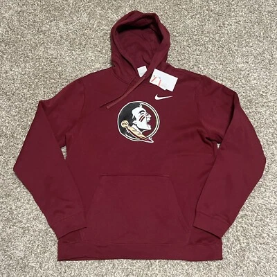 Nike Florida State Seminoles FSU Club Fleece Burgundy Pullover Hoodie Men’s L - Image 1 of 4