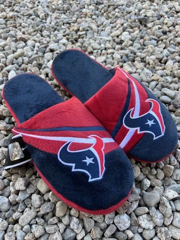 Houston Texans NFL  2013 Team Logo plush stripe mens XL slippers foco Cover
