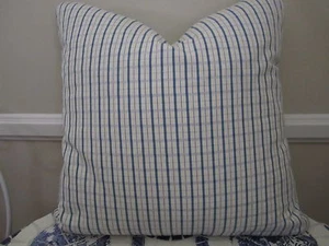 Splendido cuscino Pierre Deux blu Pont Aven a quadri check toilette country francese - Foto 1 di 1