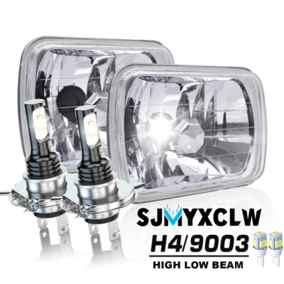 Fit GMC Safari C6500 C7500 Topkick Pair 7x6" LED Headlights Hi/Lo Beam H4 DOT - Image 1 of 4