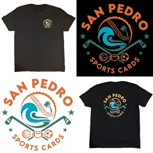 Camiseta con tarjetas deportivas de San Pedro - negra con logotipo de tienda en la parte delantera y trasera - Imagen 1 de 3