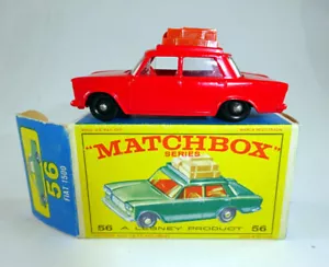 Matchbox RW 56B Fiat 1500 raro colore ROSSO da set regalo ottimo in scatola "E2" - Foto 1 di 12