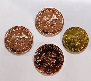 Princess Cruse's Laundry Token Set Three Copper Wash or Dry and One Soap Token - Picture 1 of 2