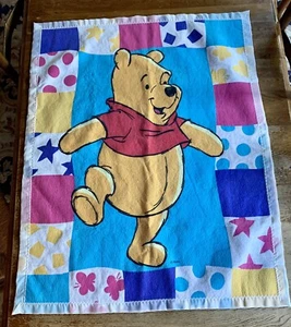Beacon Winnie The Pooh Crib Baby Blanket Acrylic Nylon Trim Patchwork - Picture 1 of 8