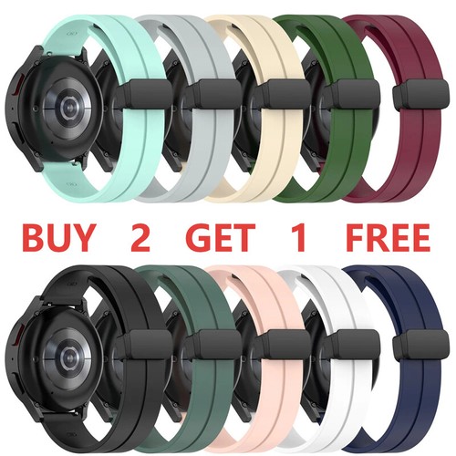 OFF WHITE Cinturino fibbia magnetica silicone per Samsung Galaxy Watch 3 4 5 6 attivo 43mm 45mm