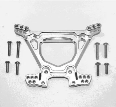 Torre de amortiguador trasero de aluminio plateado GPM para Traxxas Rustler 4x4 VXL y XL-5 Foto 1 de 2