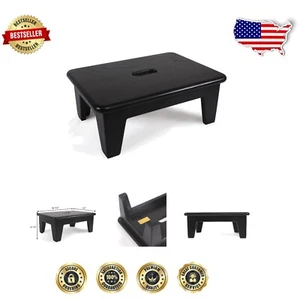 Transitional Black Oak Step Stool, 500 lbs Capacity, Ideal for Bed & Shelf Use - Picture 1 of 8