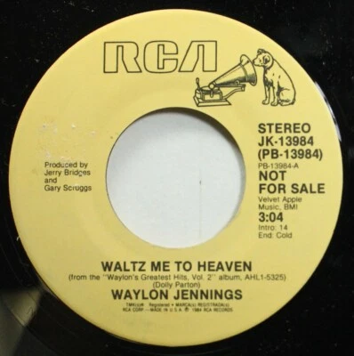 Country Promo NM ! 45 Waylon Jennings - Waltz Me Pour Heaven / Of - Photo 1/2