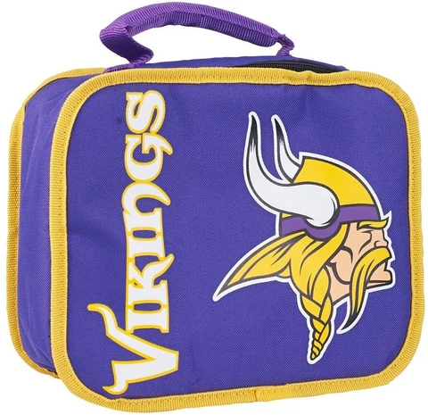 Minnesota Vikings NFL Lunch Cooler Bag Insulated Lunchbox Kit 10.5" x 8.5" x 4 Cover
