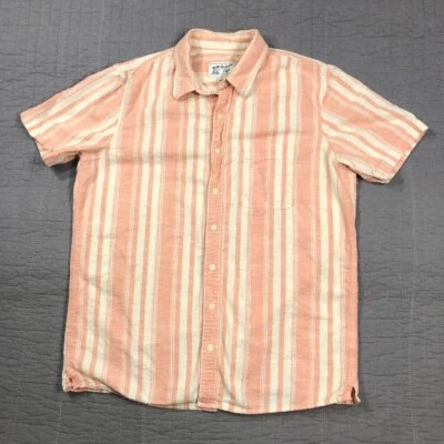 American Eagle Shirt Men Large Tall Pink Striped Button Beach Preppy Coastal - Image 1 of 4