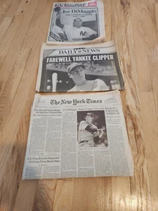 Joe Dimaggio death - all 3 NY newspapers - March 9, 1999 (NYT, Post, Daily News) - Picture 1 of 4