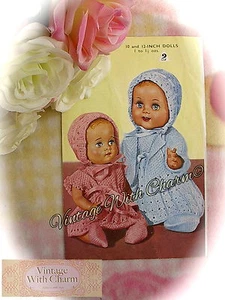 Vintage 50s Knitting Pattern Baby Dolls 6 Piece Outdoor Clothes Set JUST £1.99 - Picture 1 of 1