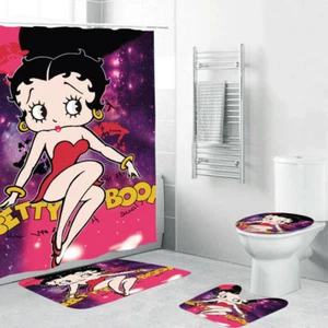 Beautiful Betty Boop Printed Shower Curtain Sets, Cartoon Gift for Lovers. - Picture 1 of 3