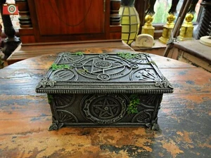 WICCAN PENTAGRAM Tarot Box, Jewellery or Trinket. Witchcraft, By Nemesis Now. - Picture 1 of 12