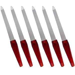 6 Pcs Double Sided Sapphire Nail Files for Natural Nails with Non-Slip Handle - Picture 1 of 7
