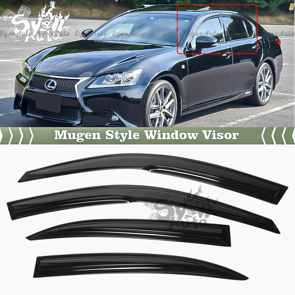 SE ADAPTA A 2013+ LEXUS GS350 GS450h JDM MUGEN ESTILO VENTANA VISERA PROTECTOR DE LLUVIA DEFLECTOR Foto 1 de 4