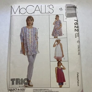 MCCALL'S Sewing Pattern 7622 Size 10-14 Maternity Top Dress leggings Shorts Vtg - Picture 1 of 8