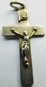 Antiguo Rosario de 4 Cadenas Cruz Católica Crucifijo Plata Maciza Jesucristo - Imagen 1 de 2
